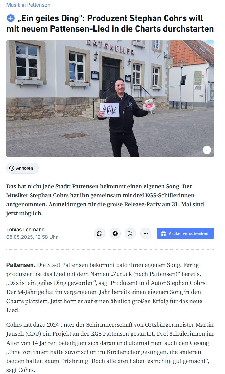 Herold Artikel Pattensen Song